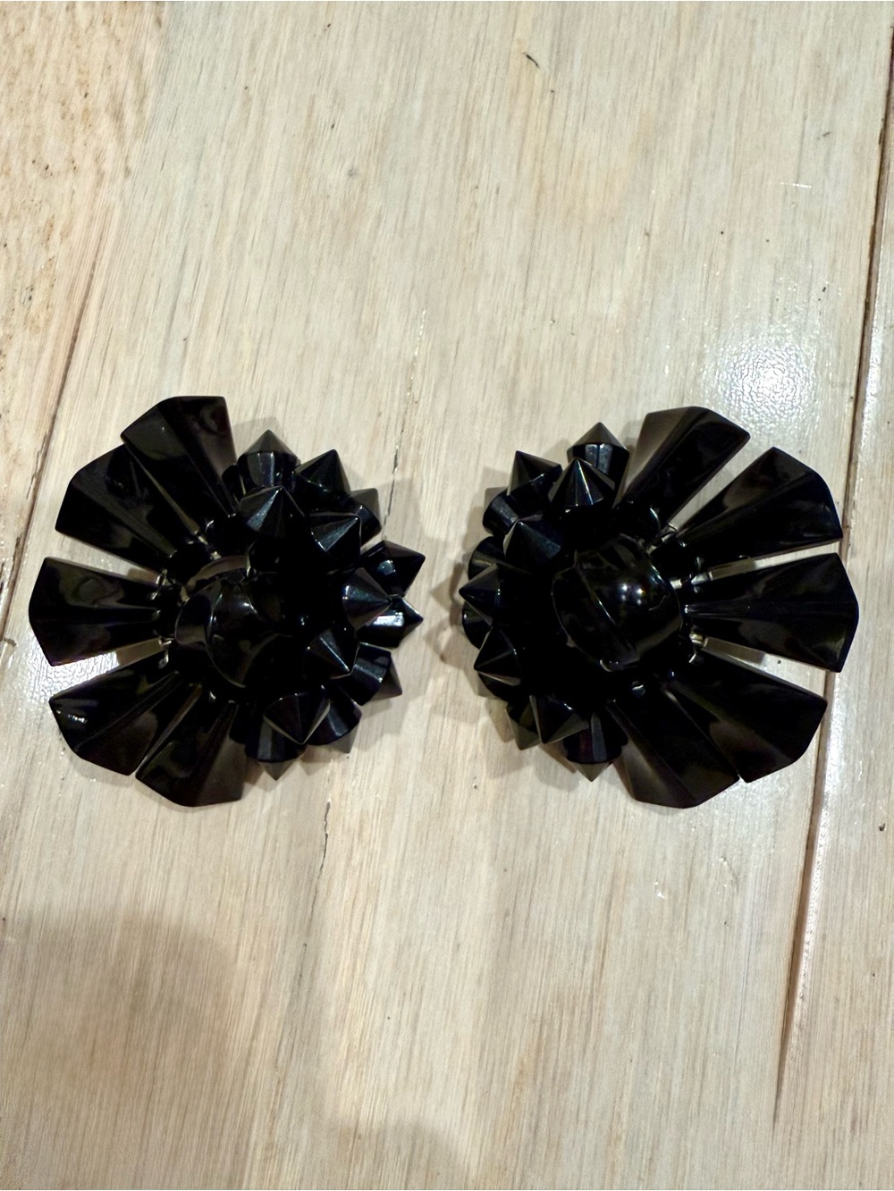 Rachel Comey Black Beaded Statement Earrings